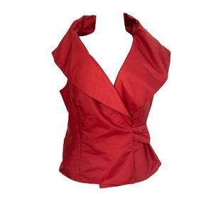 Alex Evenings Ruby satin sleeveless Wrap Top